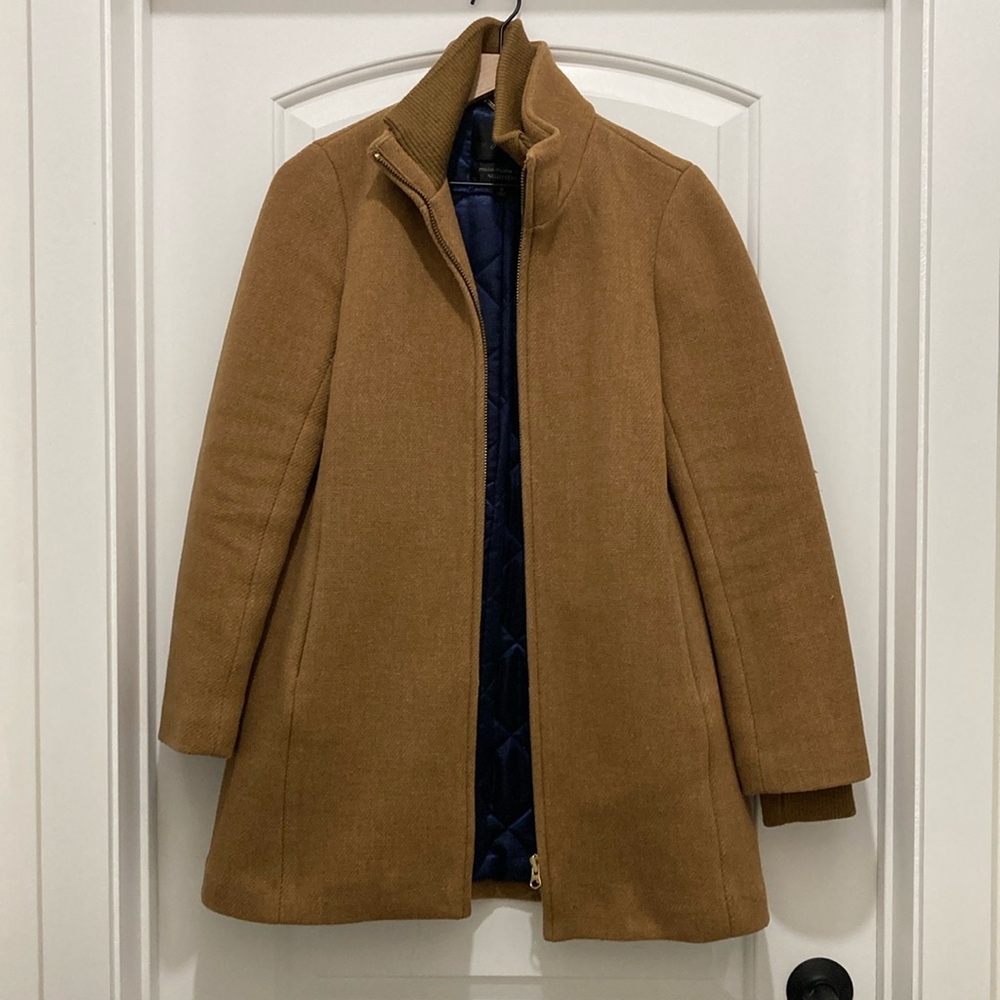 Jcrew tan wool coat size 6